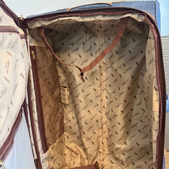 London Fog Brentwood III 24” Checked Spinner Luggage Medium Exp. Suitcase Wheels - Picture 11 of 11